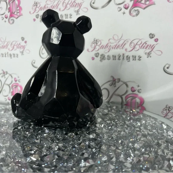 Geometric bear geometrical shiny Black Faceted Bear Figurine - Picture 3 of 5